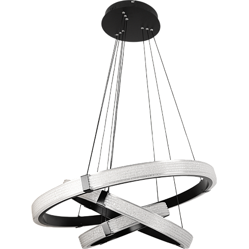 نجف مودرن 3حلقات اسود لون الانارة 3اضاءات 225 واط