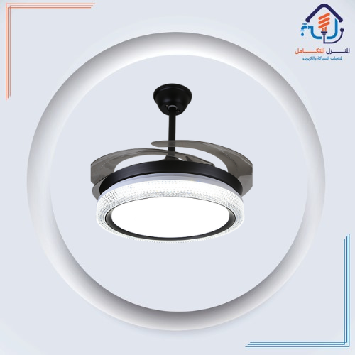 مروحة السقف القابلة للطي اسود لون الانارة 3اضاءات...
