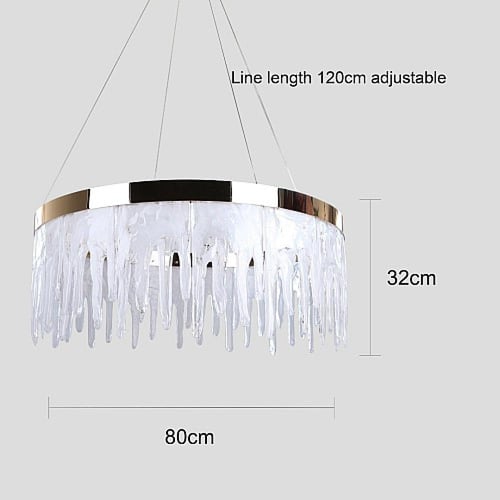 نجف مودرن ذهبي لون الانارة 3اضاءات 75 واط قطر 80 س...