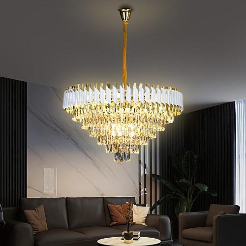 نجف مودرن ابيض مع ذهبي E14 80 سم