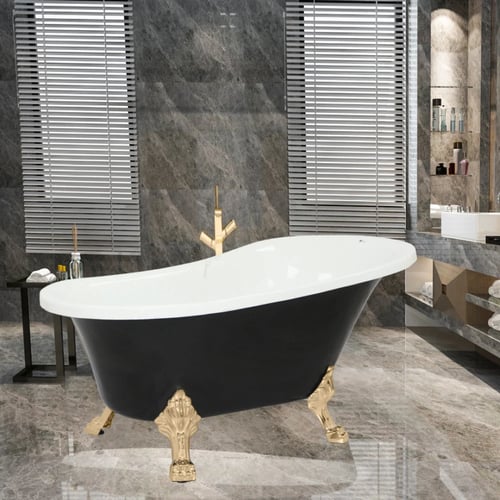 بانيو يونكس فرعوني 140X77 أسود خارجي ابيض داخلي