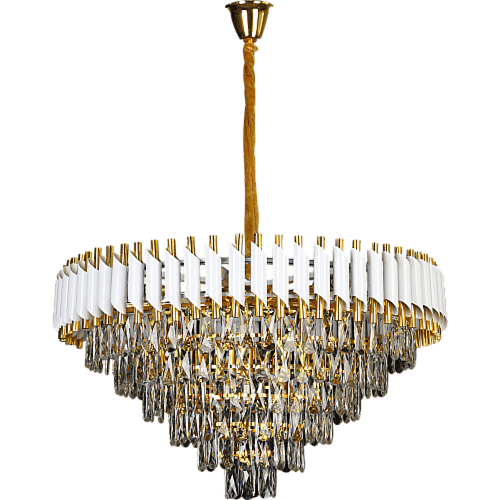 نجف مودرن ابيض مع ذهبي E14 80 سم