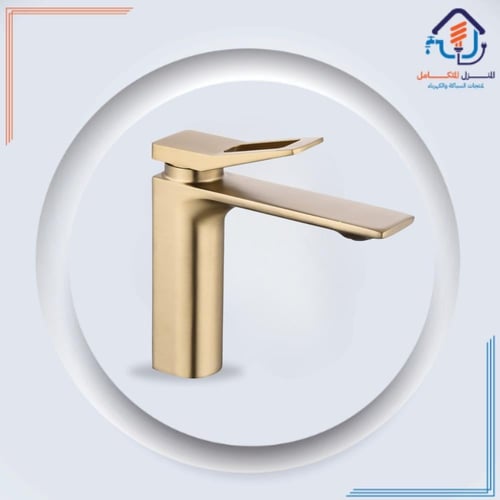 خلاط مغسلة قصير لون ذهبي مقاوم للصدأ