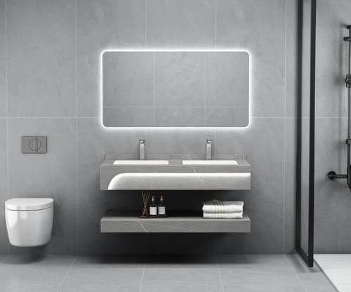 مغاسل ديكور رخام صناعي حوضين مقاس 120 سم