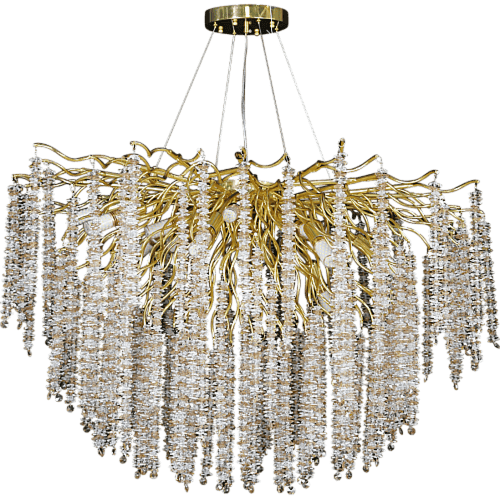 نجف مودرن 1000 ذهبي مع شفاف مع عسلي E14*15 لمبة