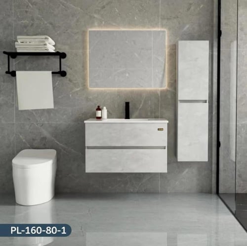 مغسلة ديكور حوض واحد 80 سم + مرايا ليد مع اجزخانه...