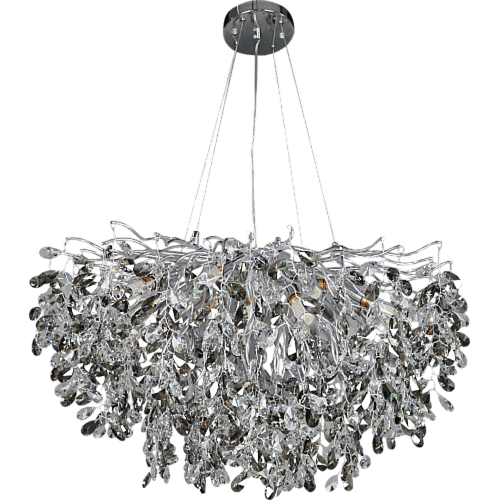 نجف مودرن قطر 80 فضي مع رمادي مع شفاف E14*13L سم