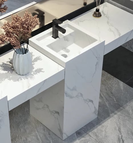 مغاسل ديكور رخام حوض واحد ابيض بدون ديكور رخام جان...