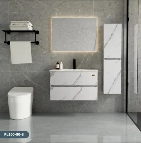 مغسلة ديكور 80 سم بألوان متعددة + مرايا ليد