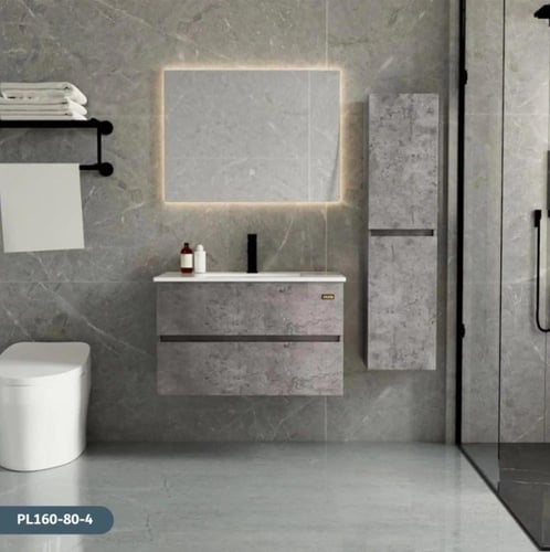 مغسلة ديكور 80 سم بألوان متعددة + مرايا ليد