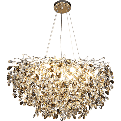 نجف مودرن قطر 80 فضي مع رمادي مع شفاف E14*13L سم