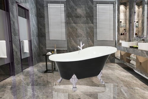 بانيو يونكس فرعوني 140X77 أسود خارجي ابيض داخلي