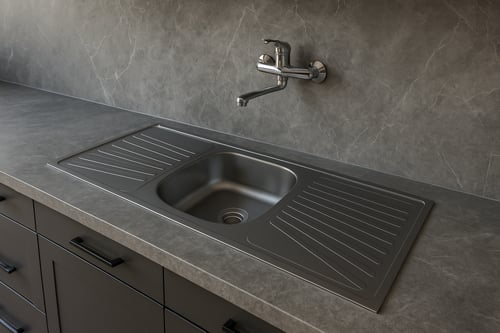 مجلى حوض وسط استيل وطني 50*120 - التقنية الوطنية