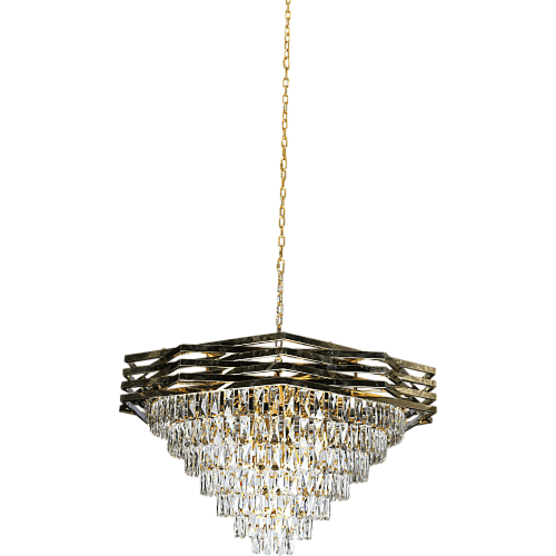 نجف شيمر مع لق كريستال ذهبي E14 100 سم