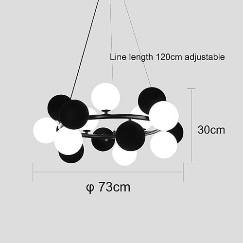 نجف مودرن اسود مع ابيض G9*9L
