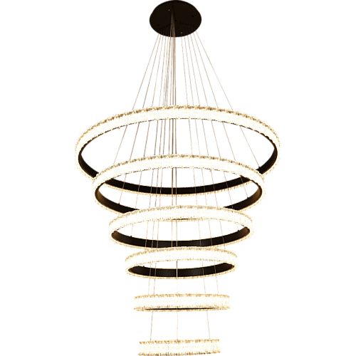 نجف مودرن 3حلقات فضي لون الانارة اصفر 350 واط