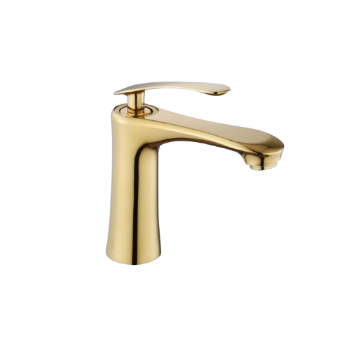 خلاط مغسلة قصير لون ذهبي مقاوم للصدأ