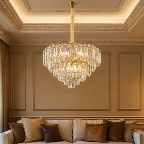 نجف مودرن ذهبي E14*9 مقاس 600 ملم