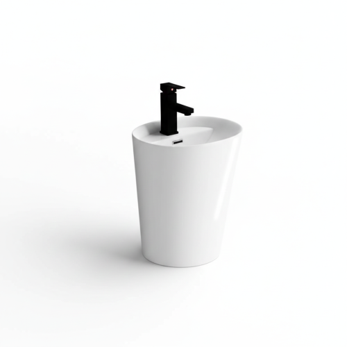 مغسله معلقه لون ابيض بتصميم عصري