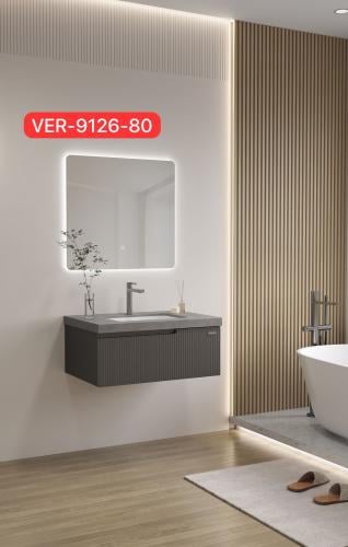 مغسله فيراقو بلايوود مع مرايا وحوض رخام 80 سم