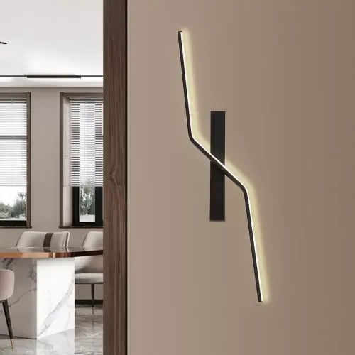 ابليك جداري مودرن اسود لون الانارة 3 اضاءات 20 واط...