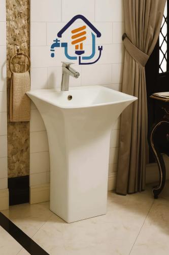 مغسلة حمام برميل مودرن لون ابيض