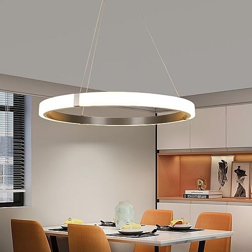 نجف مودرن حلقة رمادي لون الانارة 3اضاءات 105 واط م...