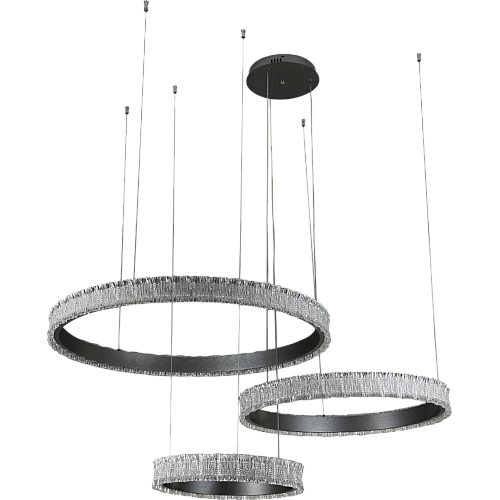 نجف مودرن 3حلقات فضي لون الانارة 3 اضاءات 200 واط