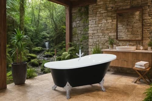 بانيو يونكس فرعوني 140X77 أسود خارجي ابيض داخلي