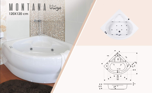 جاكوزي مونتانا فل كامل مقاس 120*120 صناعه بحريني ا...