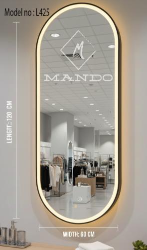 مرايا ليد مقاس 120*60 مع اناره ليد ٣ لون اسود