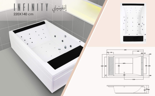 جاكوزي إنفينيتي فل كامل مقاس 220*140 صناعه بحريني...