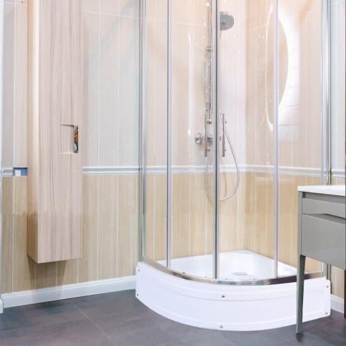 شاور يونكس مقاس 80X80 زاوية عميق أبيض(بدون الرزجاج...