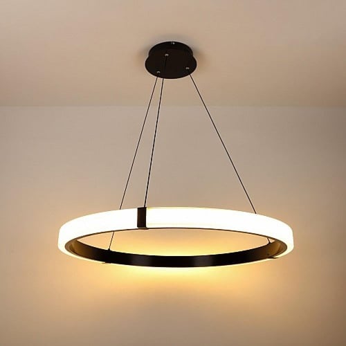 نجف مودرن حلقة اسود لون الانارة 3اضاءات 105 واط مق...