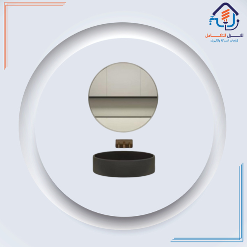 مرايا دائرية اطار ألمنيوم فضي مقاس (50*50)