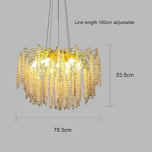 نجف مودرن ذهبي مع شفاف مع عسلي E14*13 لمبة مقاس 80...