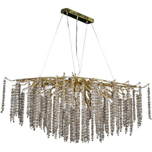 نجف مودرن 1200 ذهبي مع شفاف مع عسلي E14*13 لمبة