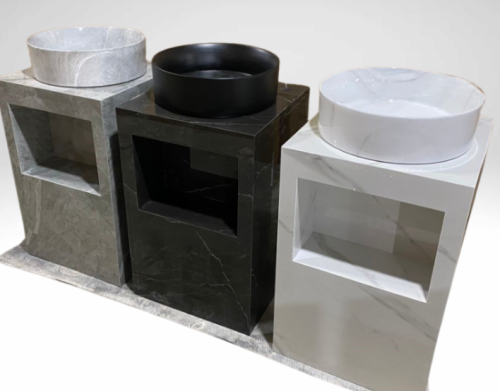 مغاسل ديكور رخام حوض واحد مقاس 48*48*85