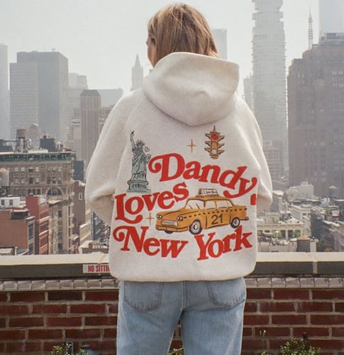 DANDY NY OVERSIZED GRAY HOODIE