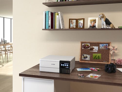 طابعة صور ايكوتانك L8160 A4 من ايبسون، لون أبيض، ا...