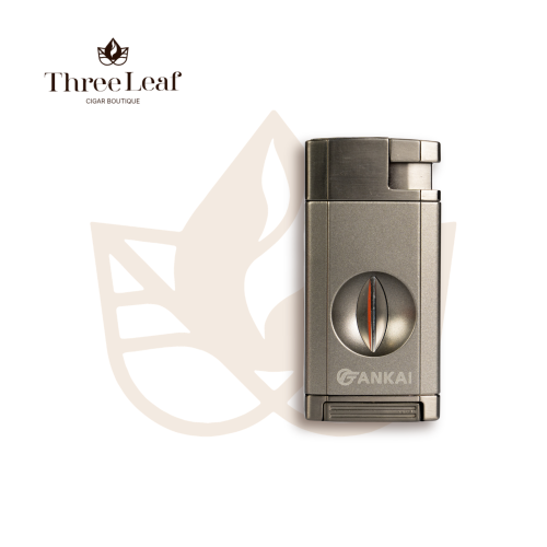 FANKAI 2 in 1 Double Jet Flame Cigar Lighter Black فانكاي ولاعة سيجار ثنائية النفث سوداء