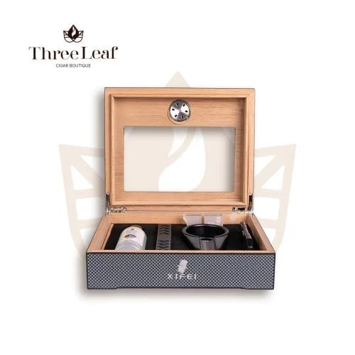 XIFEI Carbon Fiber Wooden Humidor Set