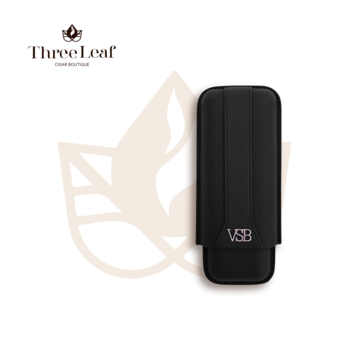 VSB London Two Finger Black Leather Cigar Case