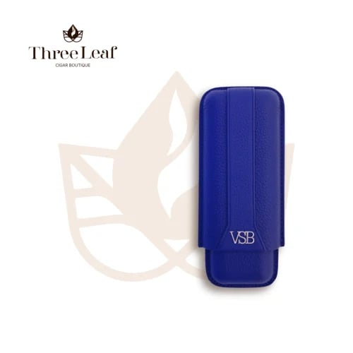 VSB London Two Finger Blue Leather Cigar Case