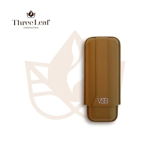 VSB London Two Finger Brown Leather Cigar Case