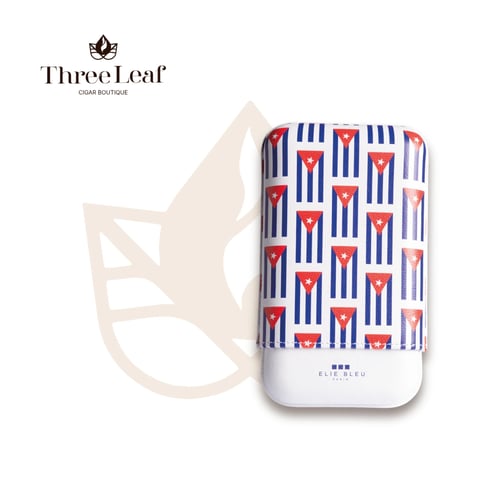 Elie Bleu Small Cuban Flags Cigar Case – 3 Cigars
