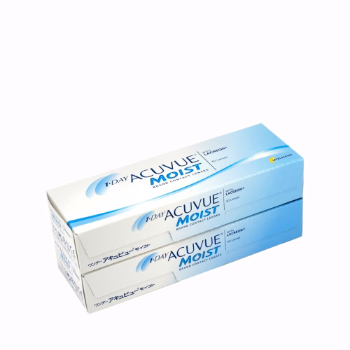 عدسات لاصقه شفافة يومية أكيوفيو مويست 60 عدسه - ACUVUE MOIST 1-DAY LENSES