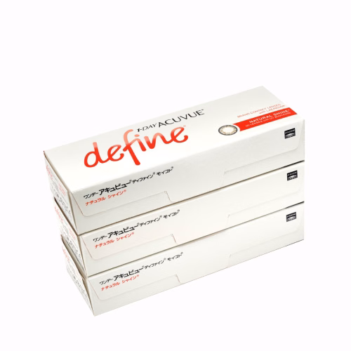 عدسات لاصقه ملونه يومية أكيوفيو ديفاين ناتشورال شين 90 عدسه - Define Fresh 1 day NATURAL SHINE Lenses