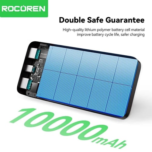 Rocoren 10000mAh شاحن محمول بطارية خارجية