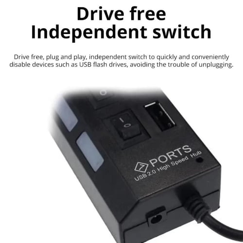 محور تمديد التبديل 7 منافذ USB2.0